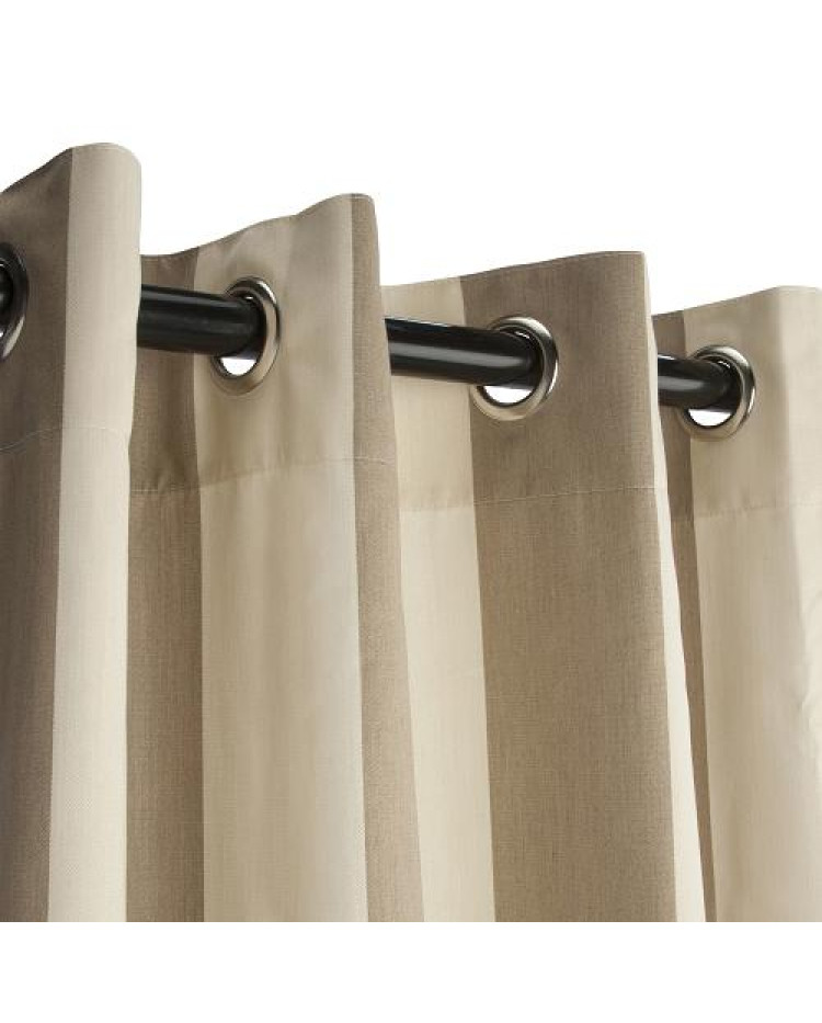 Sunbrella Outdoor Curtain with Nickel Grommets Regency Sand